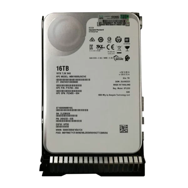 HPE P23864-B21 Business Critical Midline Helium Hard Drive 16 TB SAS 12Gb/s New F/s