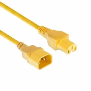 C14 to C15 Power Cord,AC Power Cord IEC320 C14 to C15 Power Extension Cable Cord - Yellow