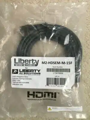 Liberty Wire & Cable M2-HDSEM-M-15F 15 Ft Commercial HDMI Cable