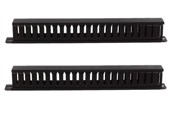 1U 24 Slot Rack Mount Horizontal Cable Manager Duct Raceway for 19" Server Rack
