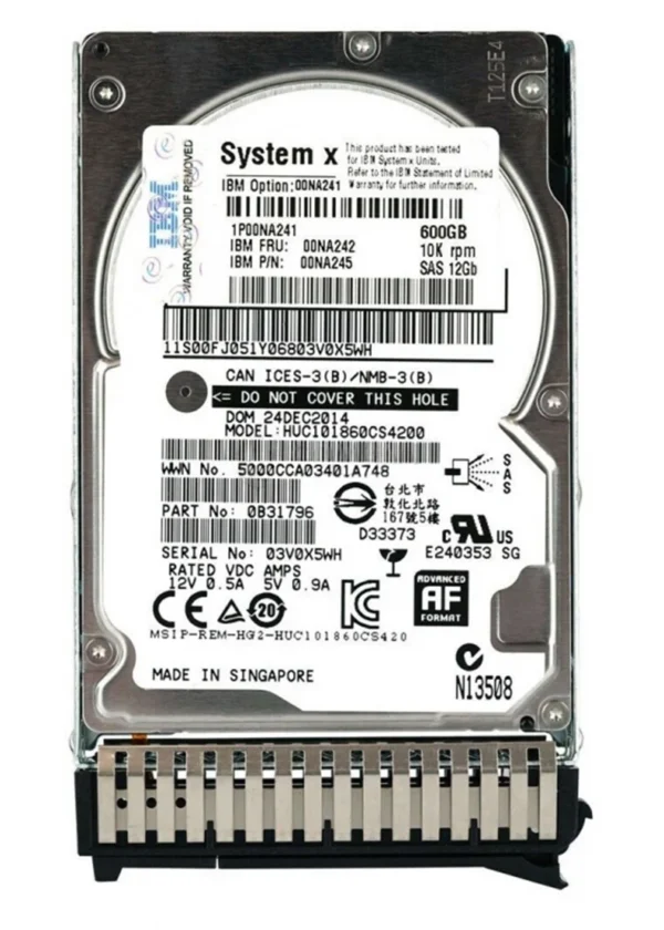 IBM 00RX908 Hard drive 1.8 TB SAS 12Gb/s Refurbished